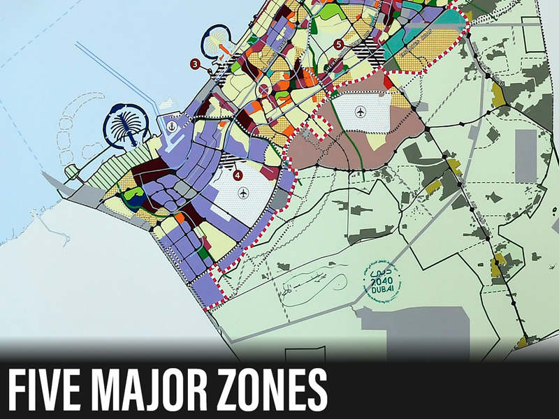 five major zones of Dubai 2040 development