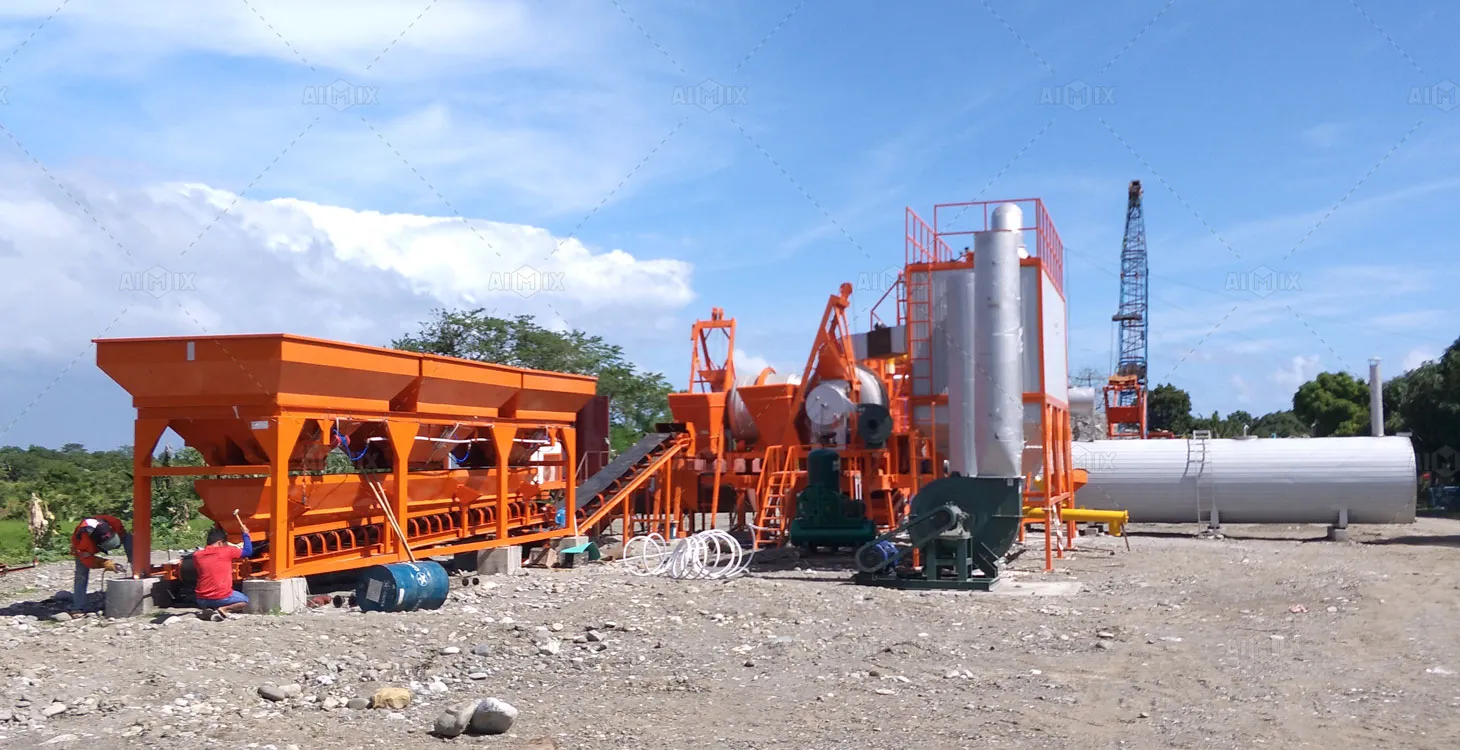 installed portable asphalt batch mix plant in the Philippines