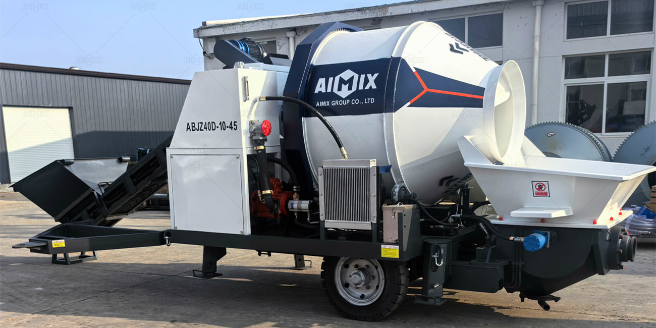 ABJZ40D electric concrete mixer pump with belt feeder