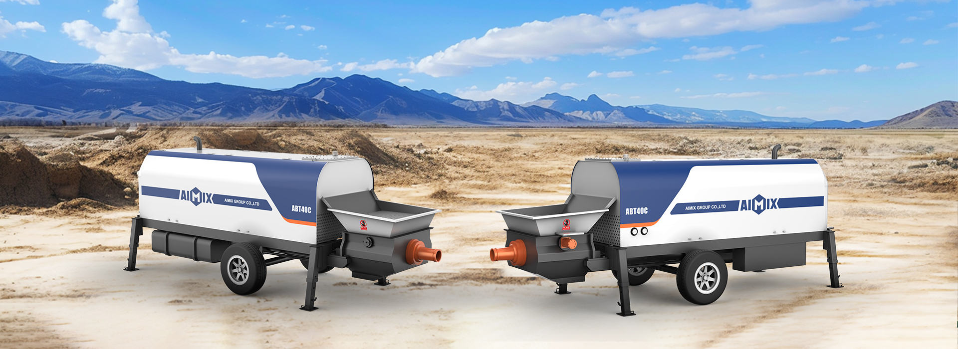 Aimix Trailer Type ready mix concrete with pump