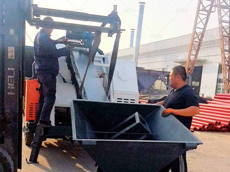 Installation of Belt Feeder on the ABJZ40D Concrete Mixture Pump