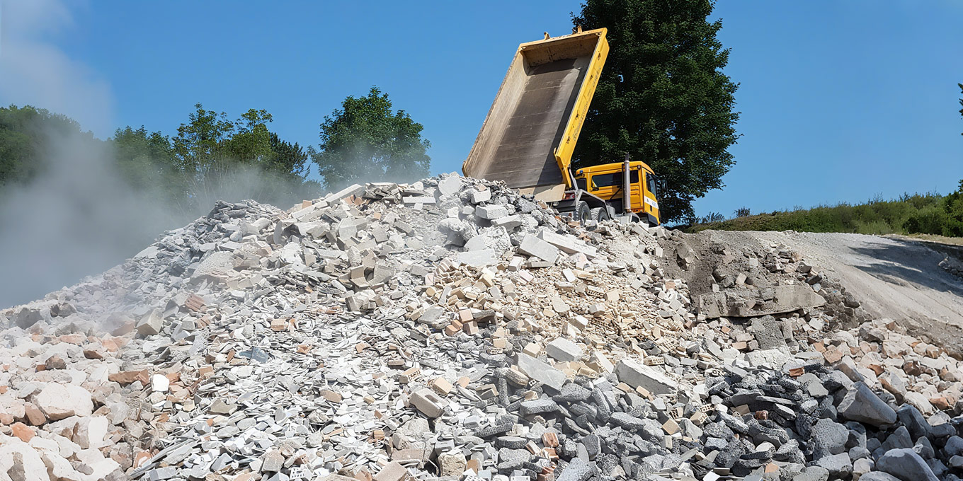 demolition waste site landfilling