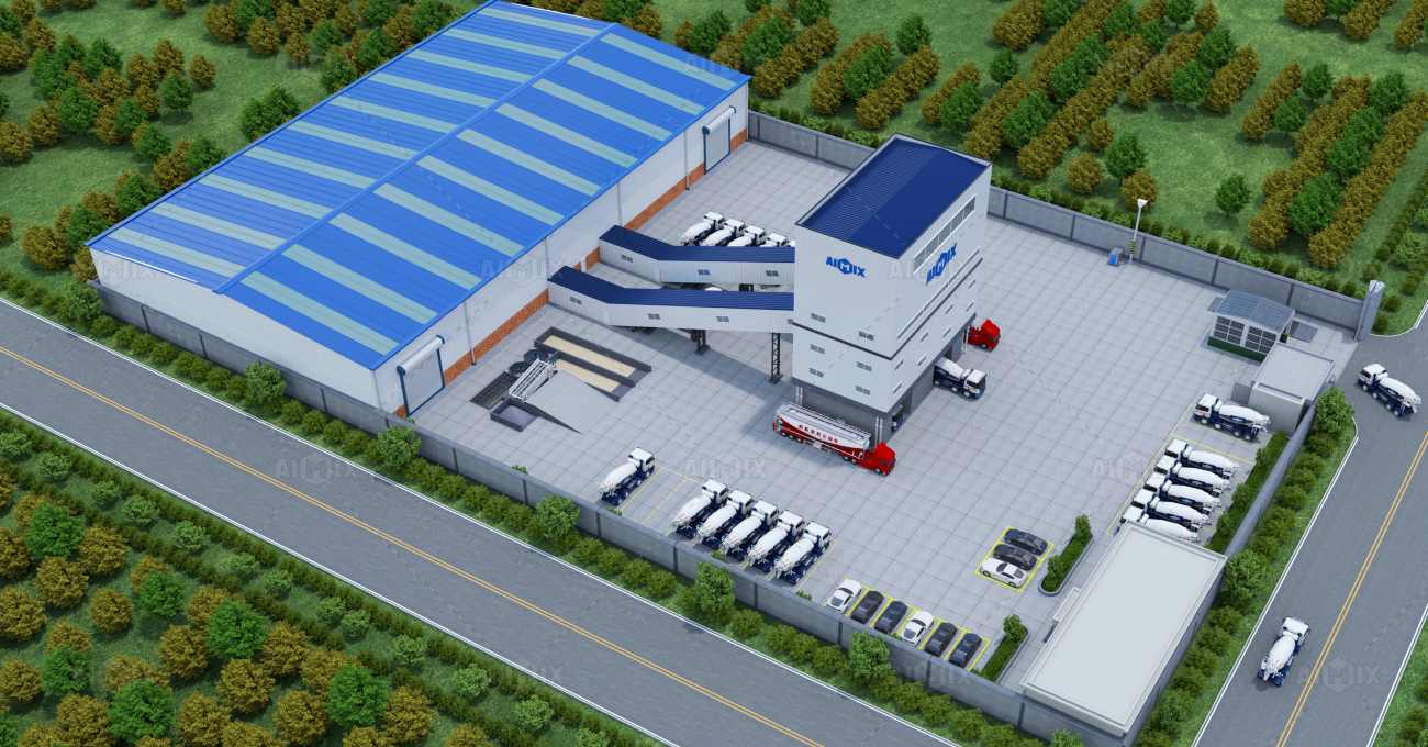 environmentally friendly concrete mixing plant