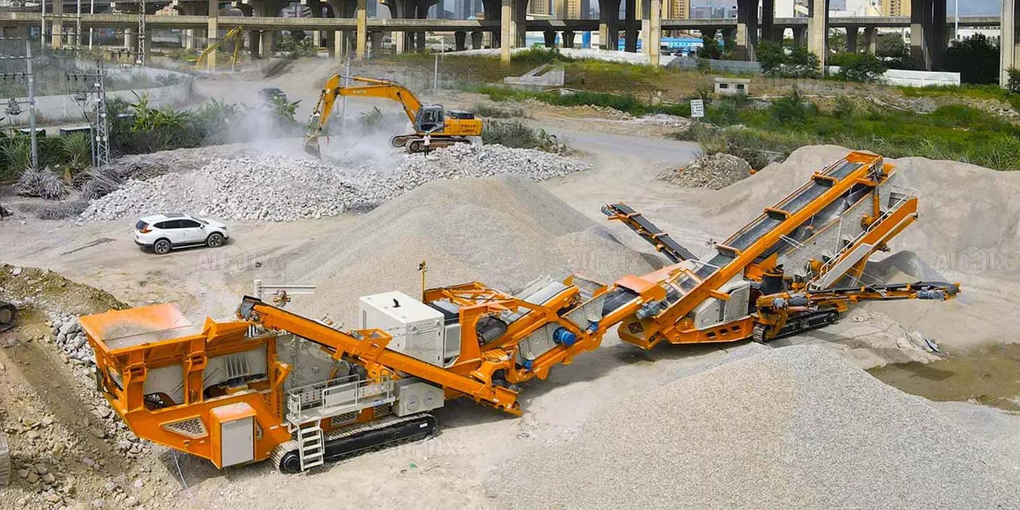 crawler Crushing machine for construction rubbish disposal on-site