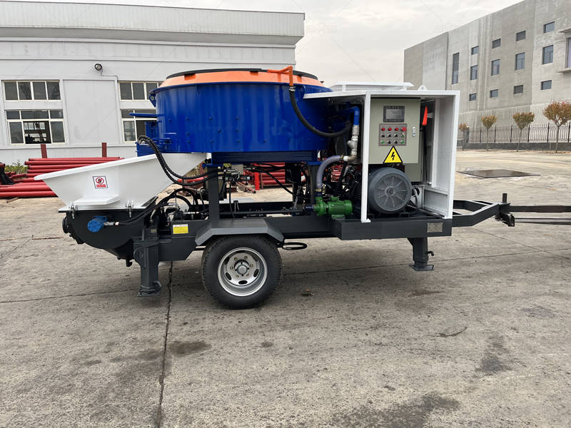 pan mixer electric powered mini concrete pump machine