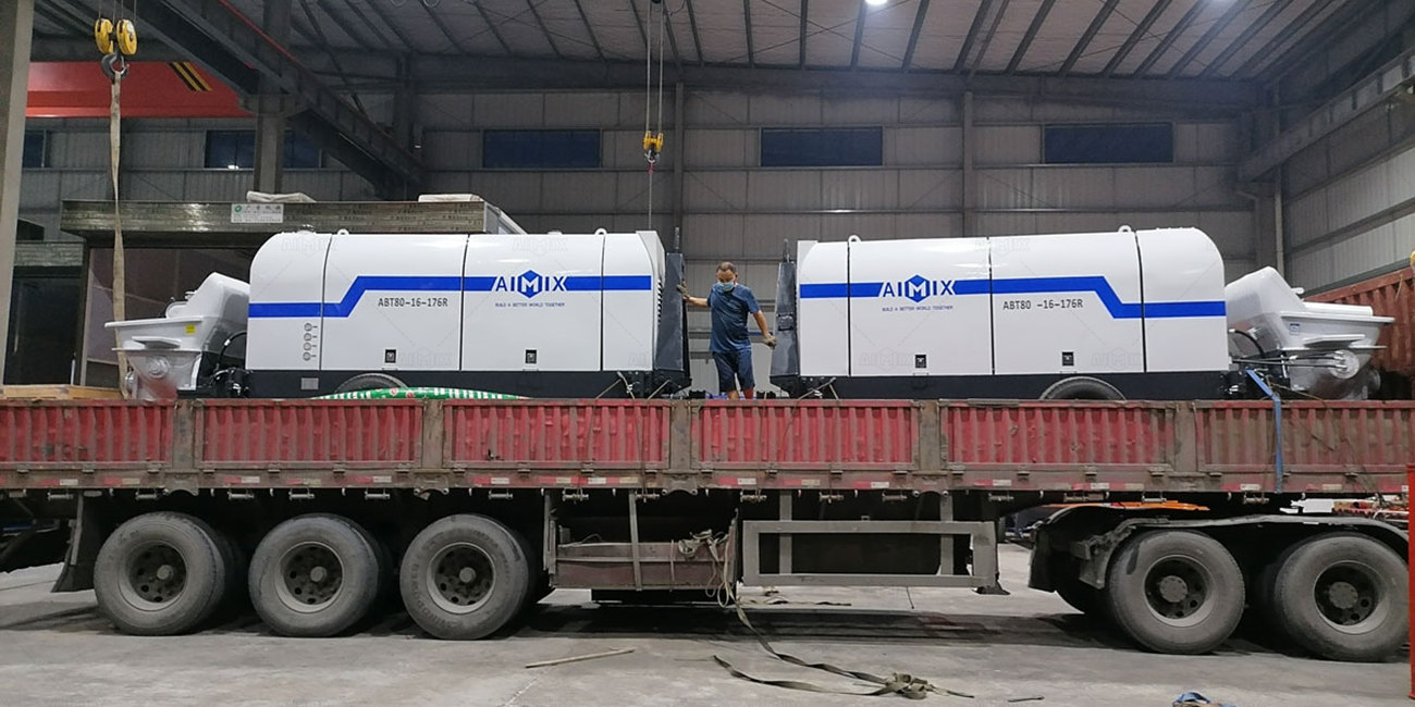 two set of ABT80C trailer type diesel concrete pump Sri Lanka shipment