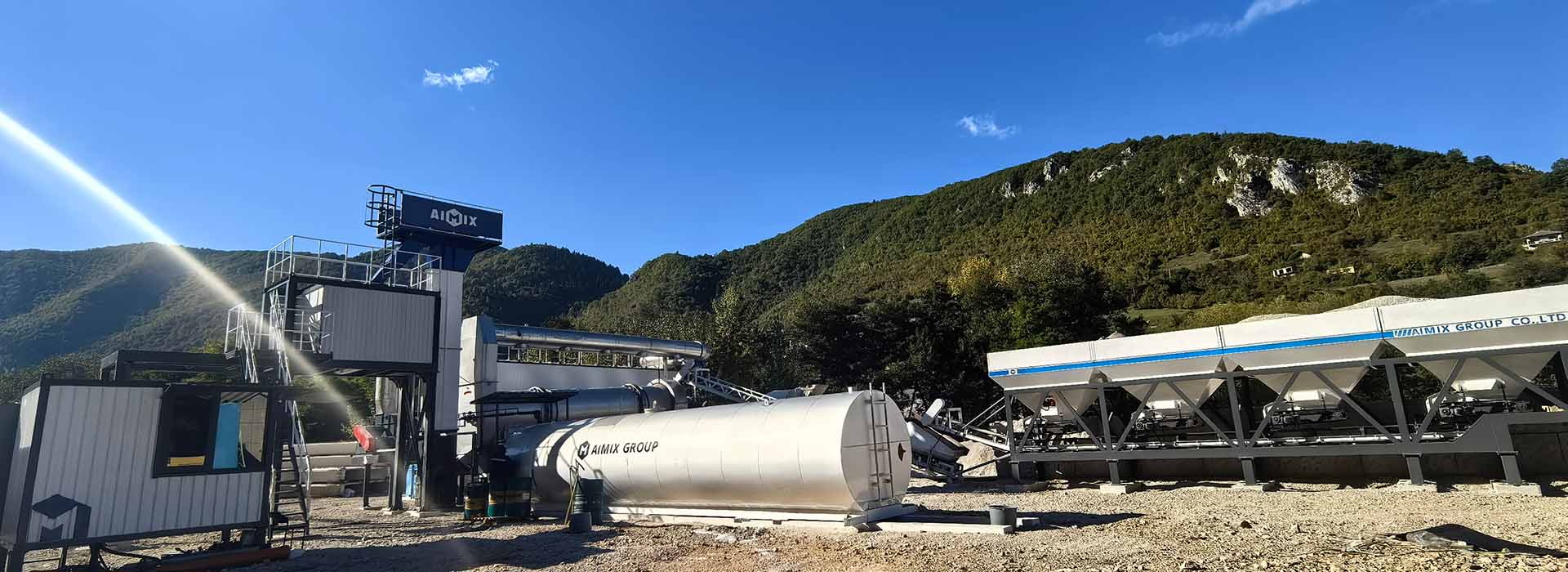 80TPH mobile asphalt drum mix plant operation in Sarajevo, Bosnia and Herzegovina