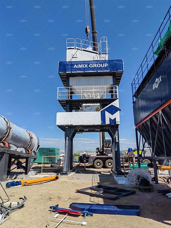 80tph stationary asphalt plant installation in Mongolia