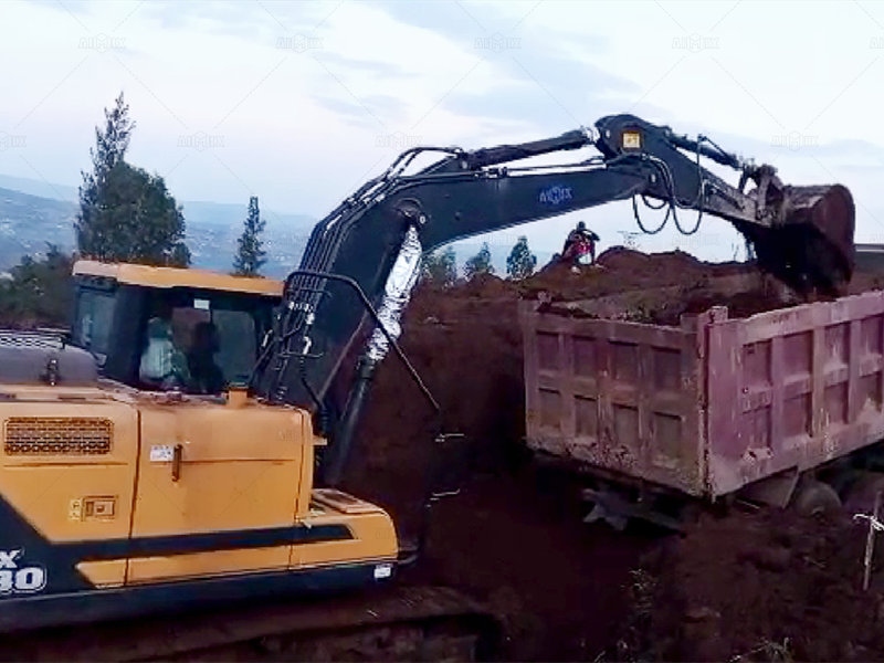 Excavator working at South Africa construction site