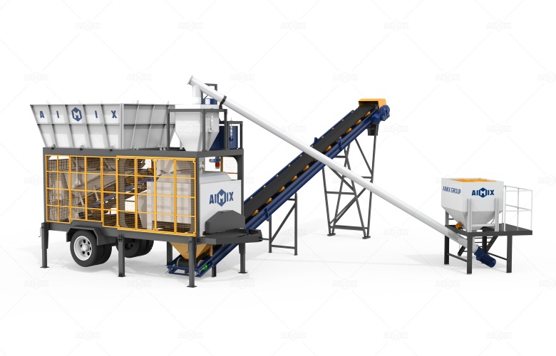 AJSY mini batching concrete mixing plant