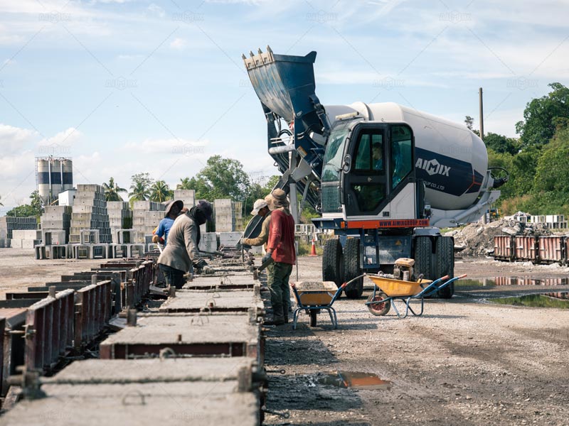 Aimix Large Concrete Mixer for Onsite Precast Concrete Production