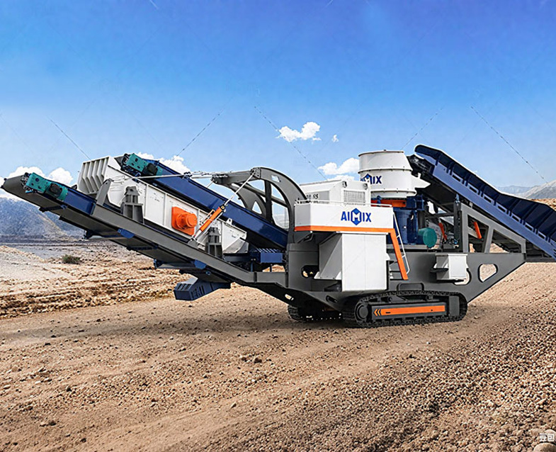 Crawler type mobile crusher for gravel