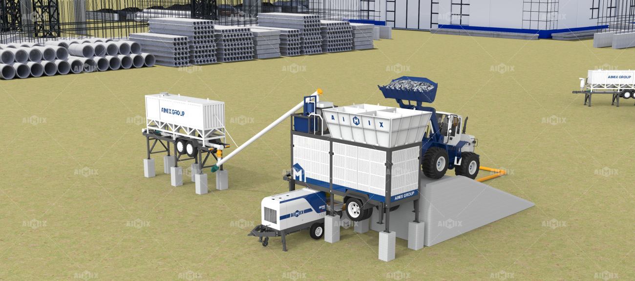 mini batching plant with concrete pump