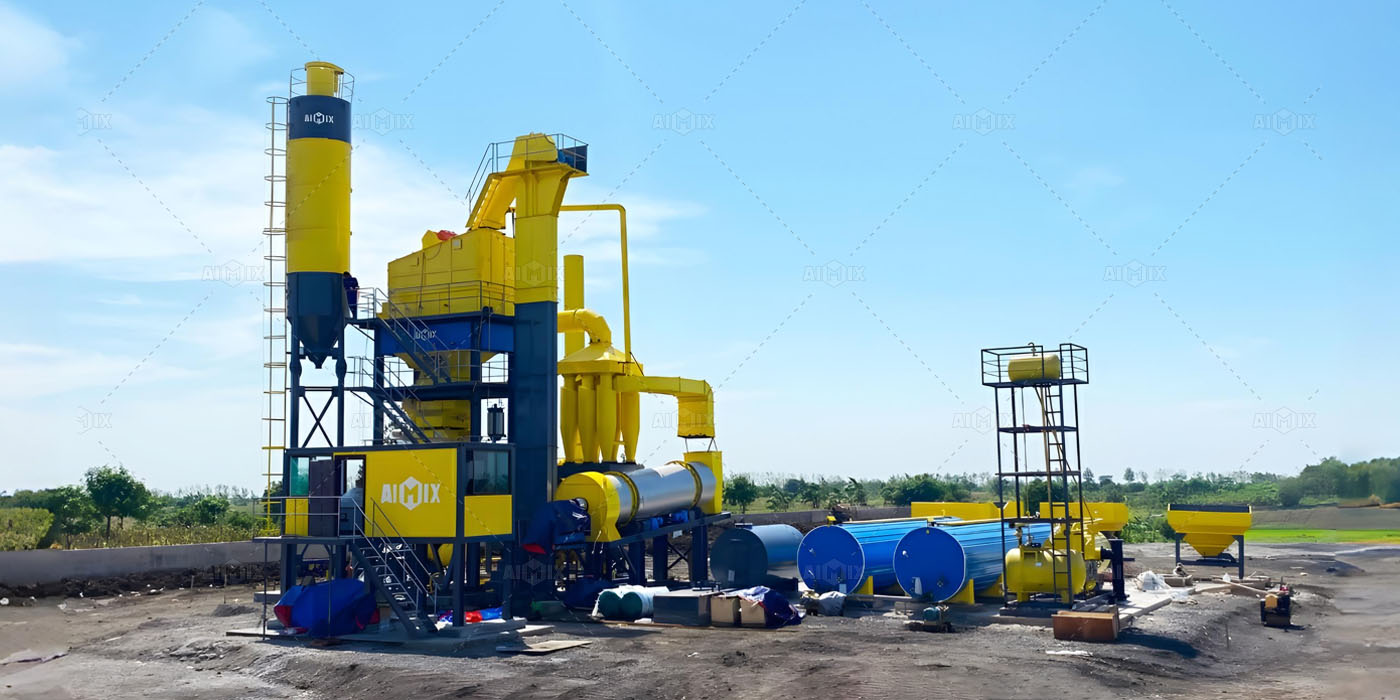 100tph stationary asphalt batch plant for producing asphalt aggregate in Indonesia
