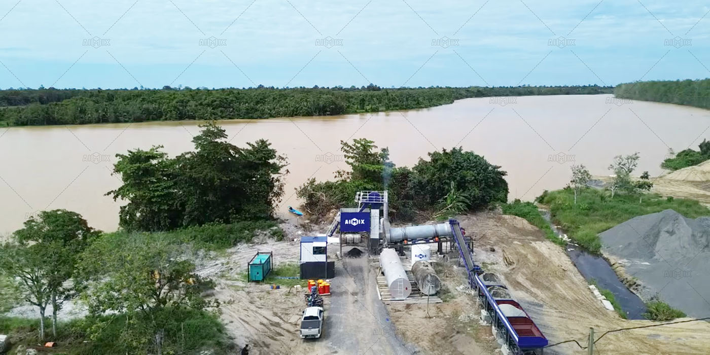Planta mezcladora de tambor de 80 TPH para autoproducción en Mukah, Malasia