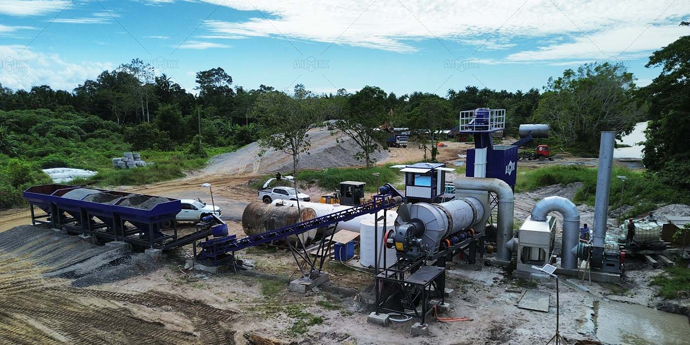 Planta mezcladora de asfalto estacionaria de 80 TPH para la construcción de carreteras en Mukah, Malasia