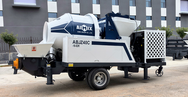 ABJZ40C drum mixer concrete mixer pump with diesel engine