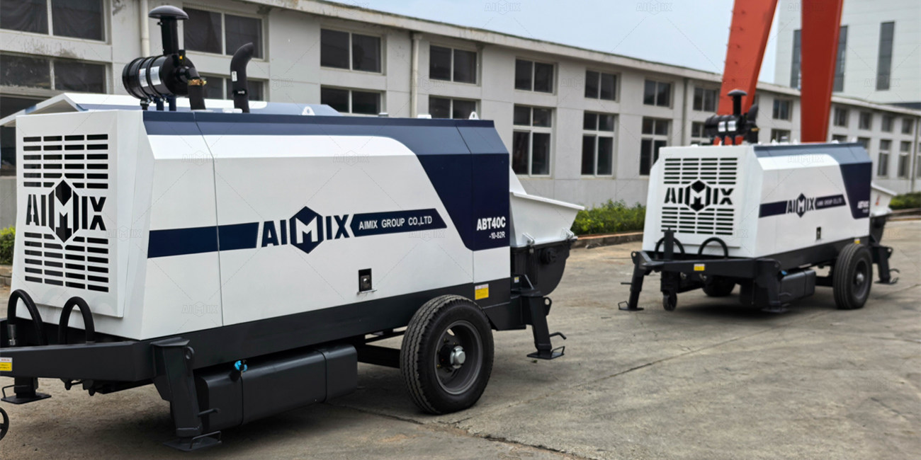 ABT40C trailer concrete pumps for long distance concrete pumping 