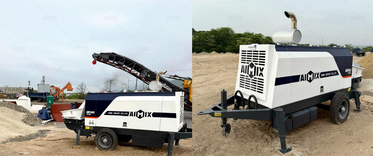 ABT40C trailer mounted small diesel concrete pump for Guatemala
