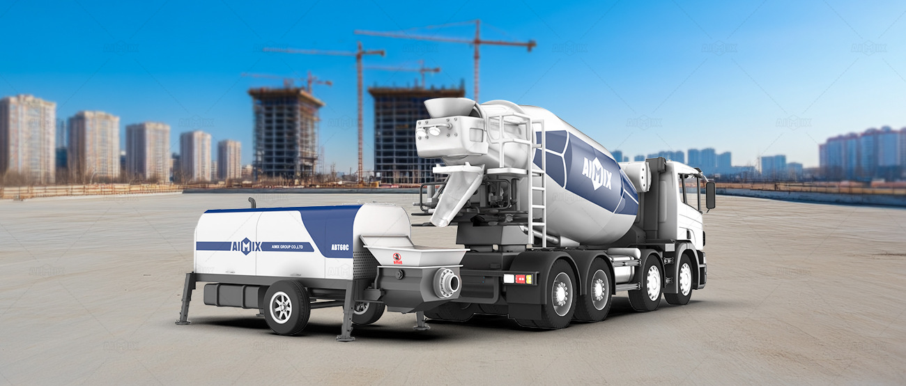 ABT60C concrete stationary pump and mixer truck combination