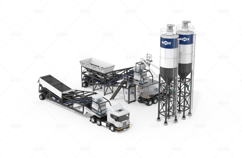 AJY series mobile batching mixing plant
