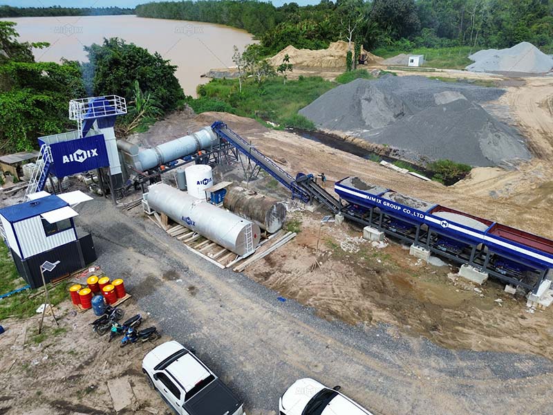 Planta estacionaria de tambor de asfalto ALT80 para la construcción de carreteras en Mukah, Malasia