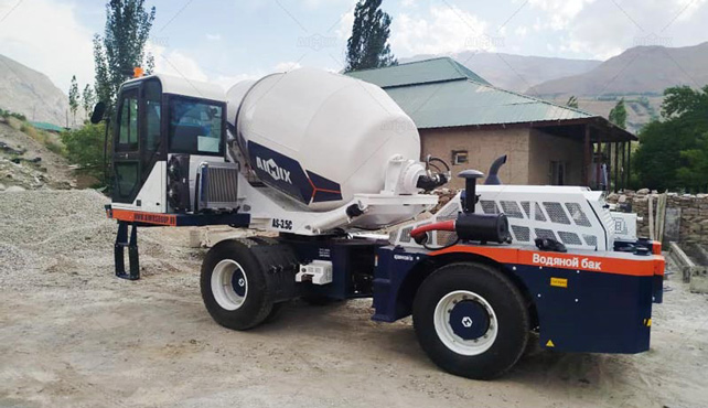 Aimix concrete mixer working in Tajikistan