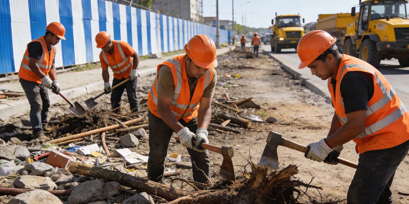 Clearing the Subgrade before asphalt road