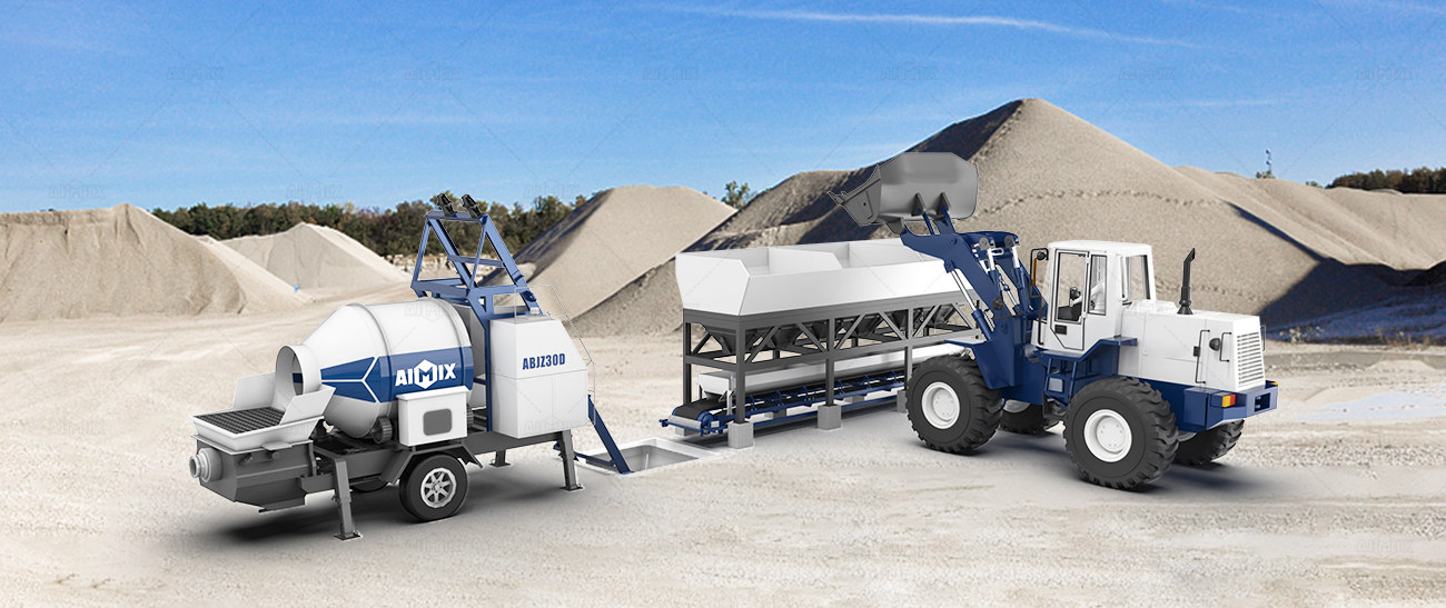 Loader & Concrete Batching Machine & ABJZ30C Concrete Pump Mixer