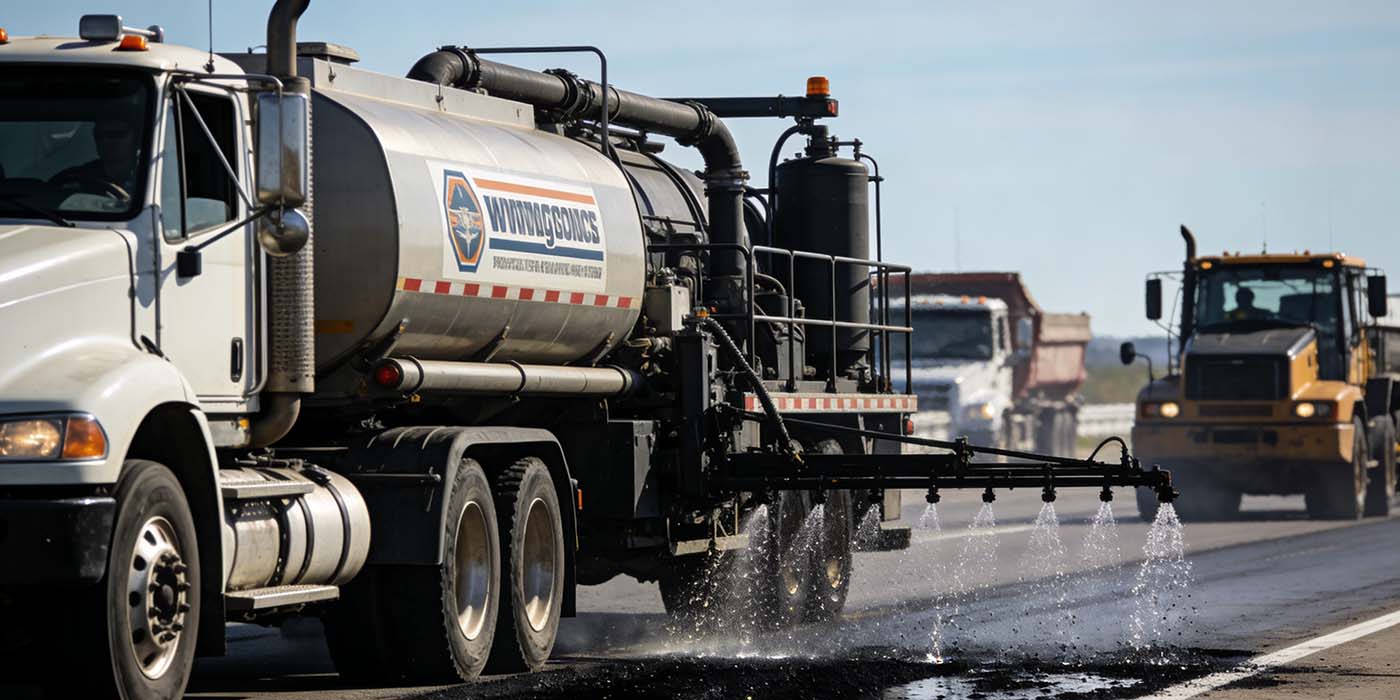 Spraying Asphalt Emulsion or Binder