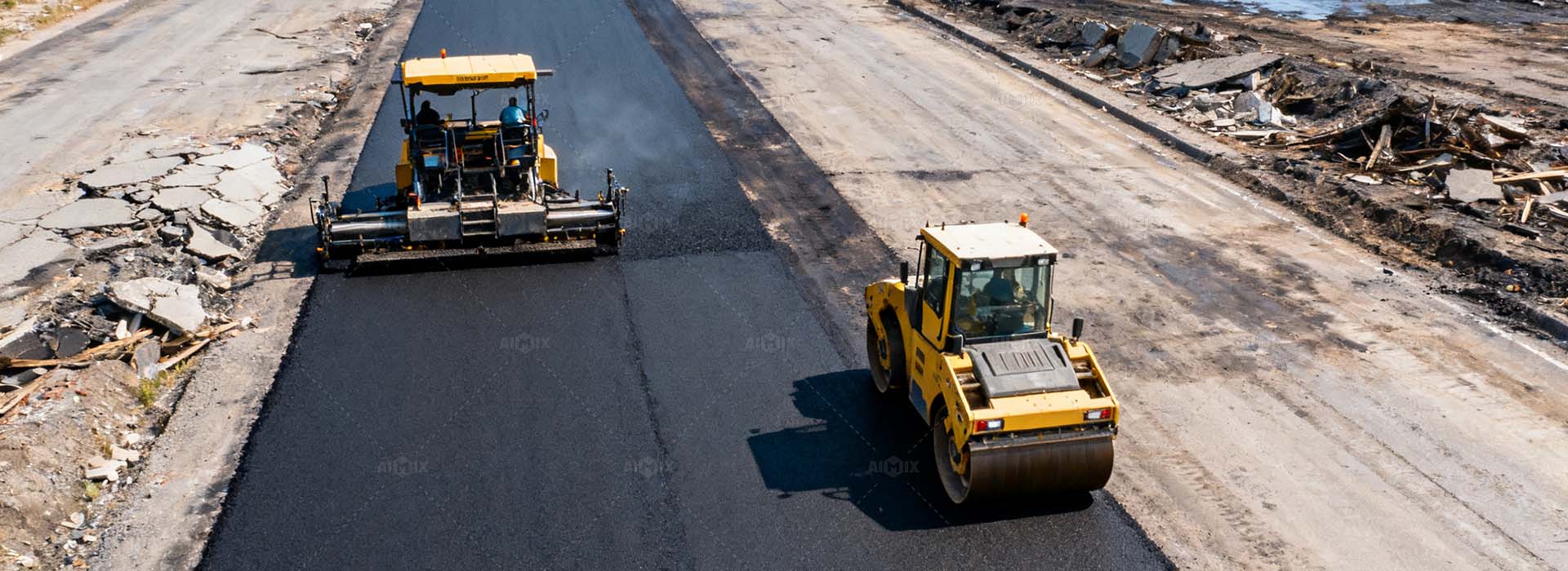 asphalt road construction for steps and steps in detail