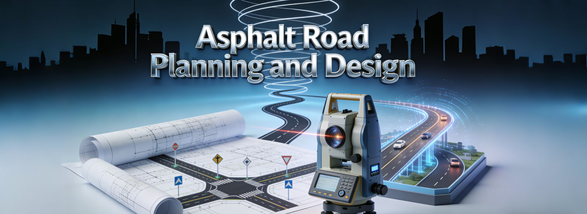 asphalt road planning and design before construction