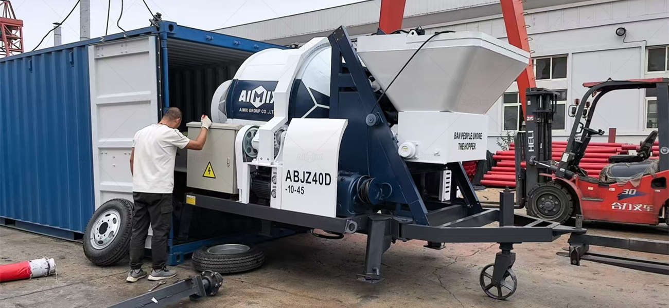 shipment of Aimix electric powered portable concrete mixer pump