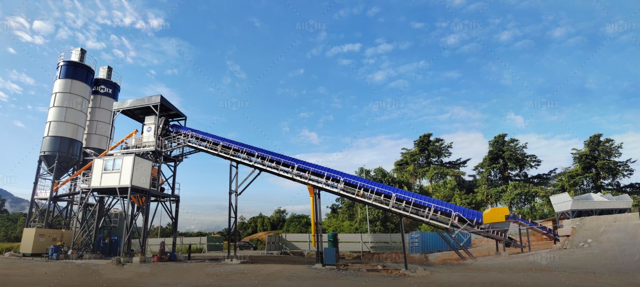AJ120 stationary batching plant for Malaysian customer