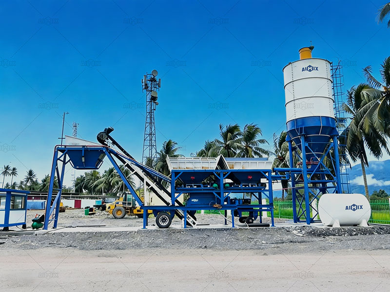 YWCB300 mobile stabilized soil mixing plant for asphalt road base in Papua New Guinea