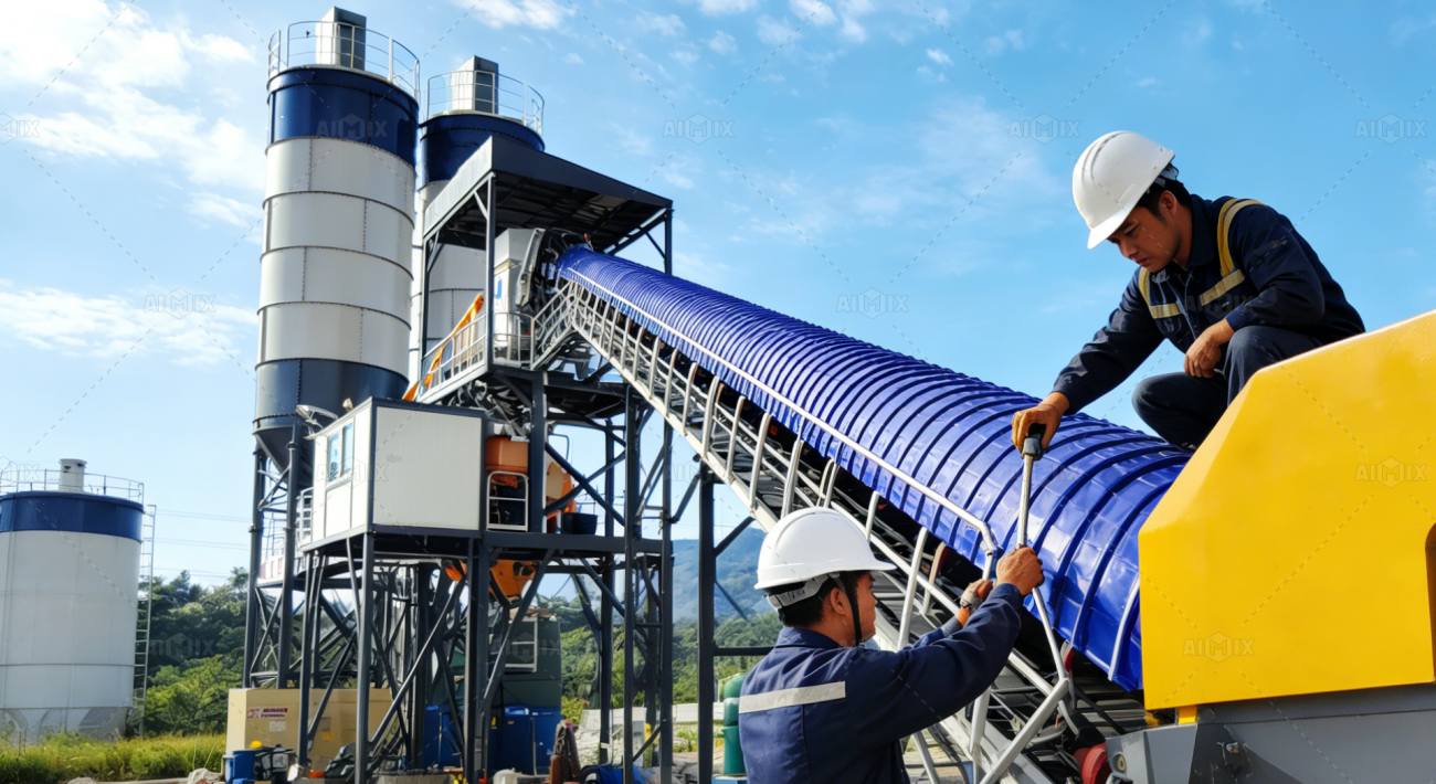 maintenance of concrete batching mixing plant