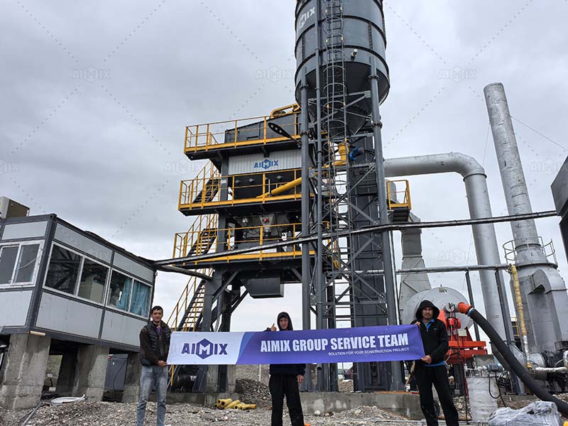 100tph asphalt plant with our service team in Kyrgzstan