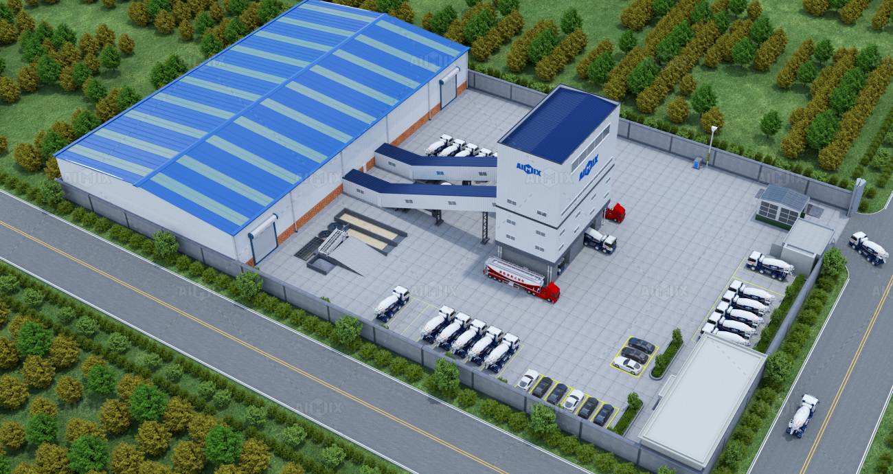 Aimix eco-friendly concrete batching plant solution