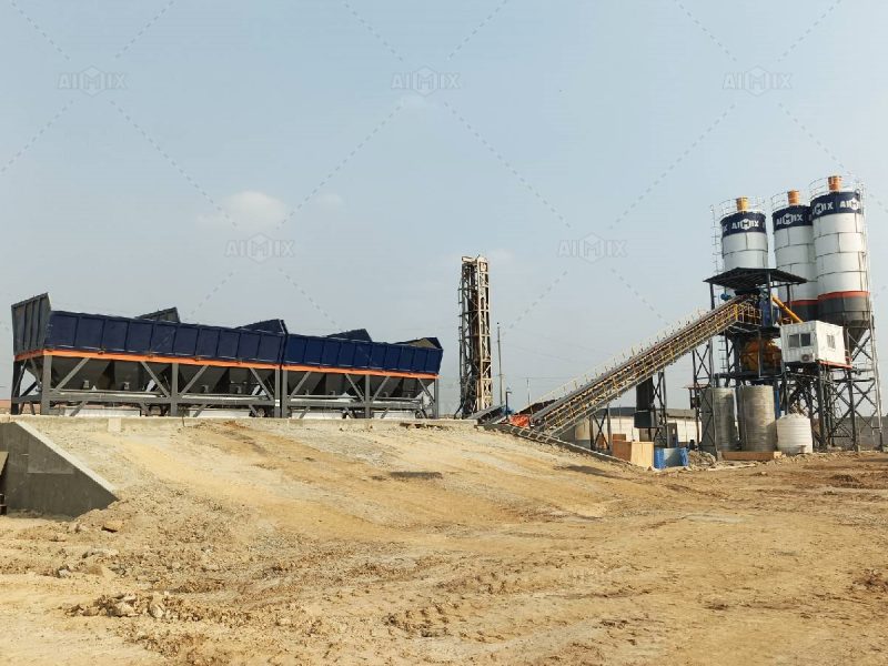 batching plant for producing commercial concrete
