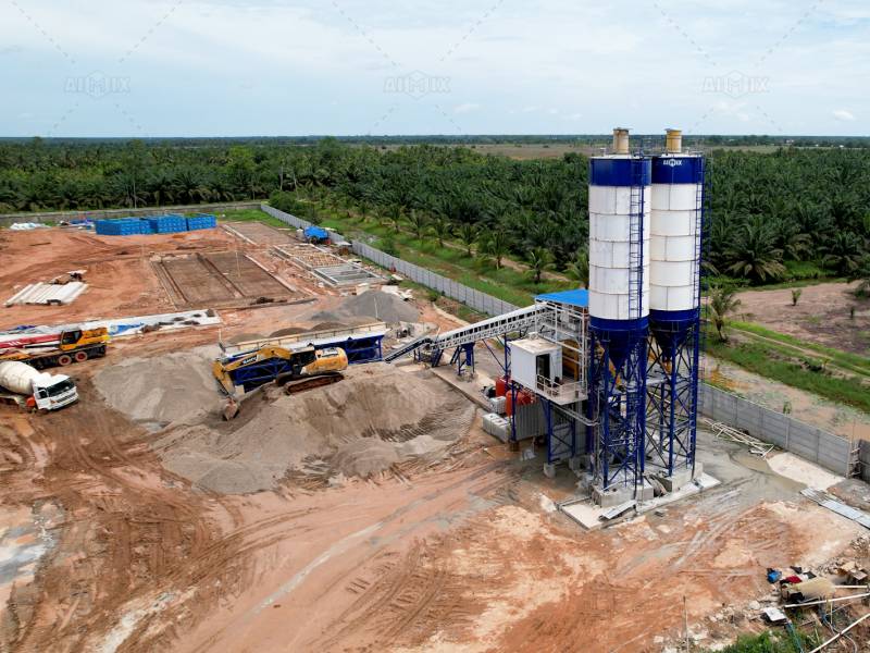 batching plant installed in the precast plant