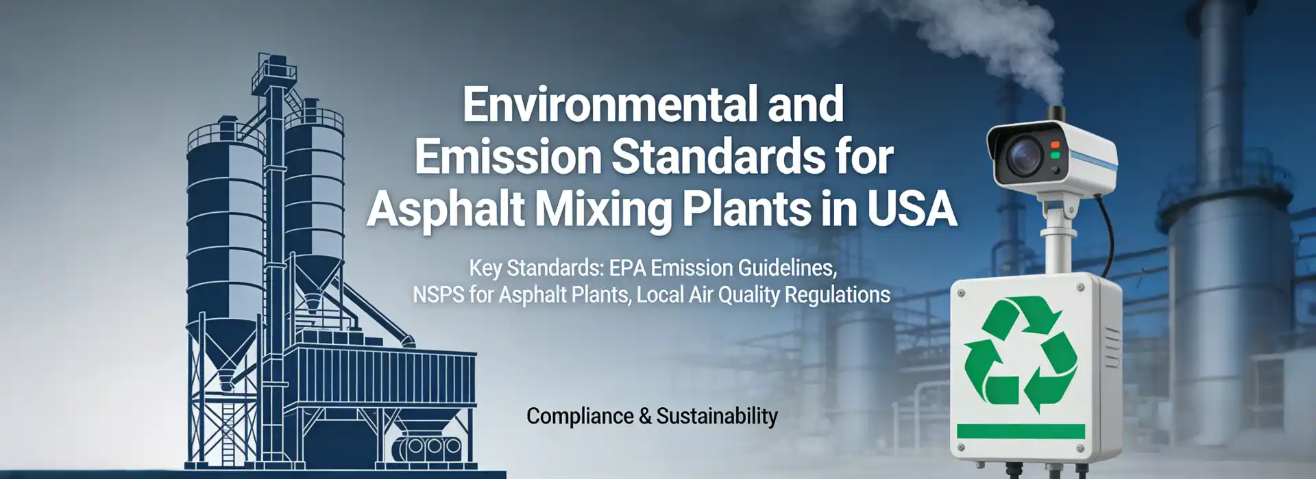 environmental and emission standards for asphalt mixing plant in USA