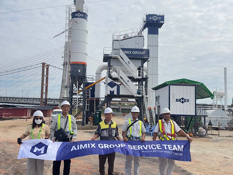 80tph asphalt plant service team in Myanmur around Sri Lanka