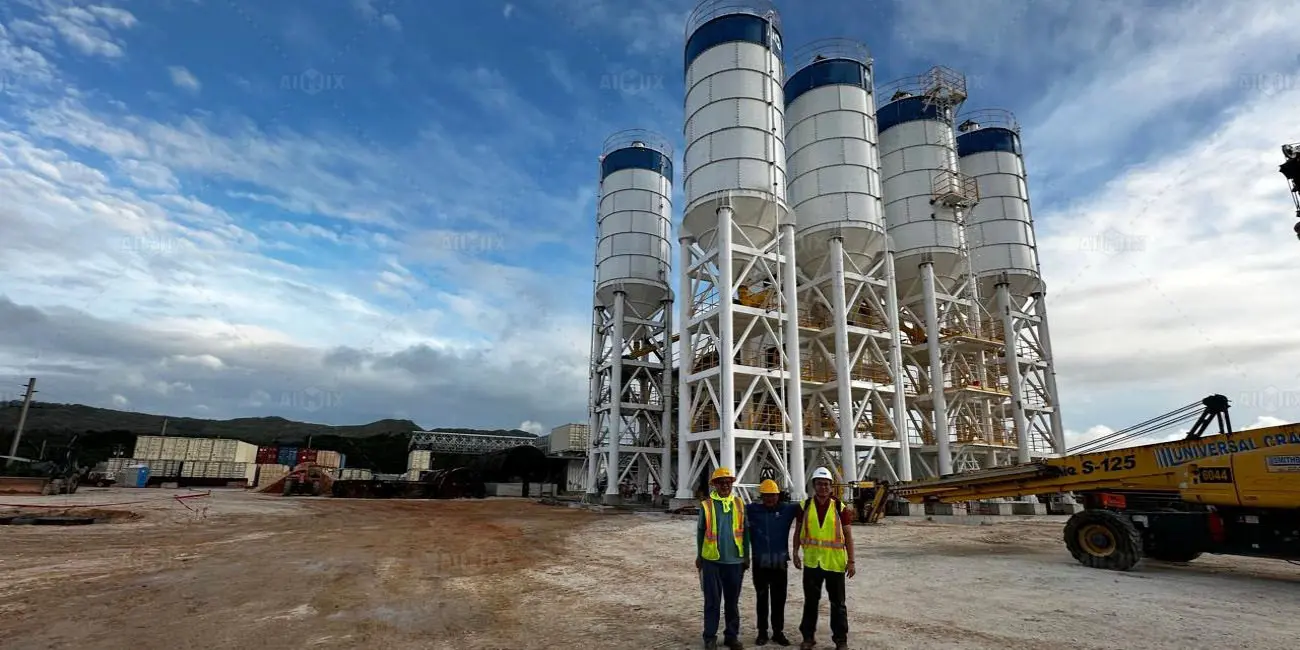 AJ180 Batching plant installing and commissioning at site