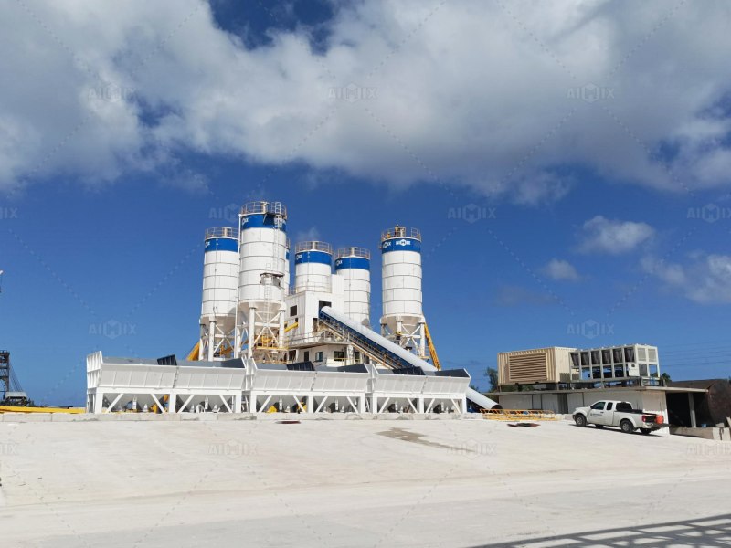 AJ180 concrete plant ready mix installed in Guam