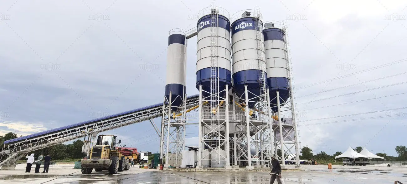 AJ180 ready mix concrete batch plant for commercial concrete supply in Malaysia