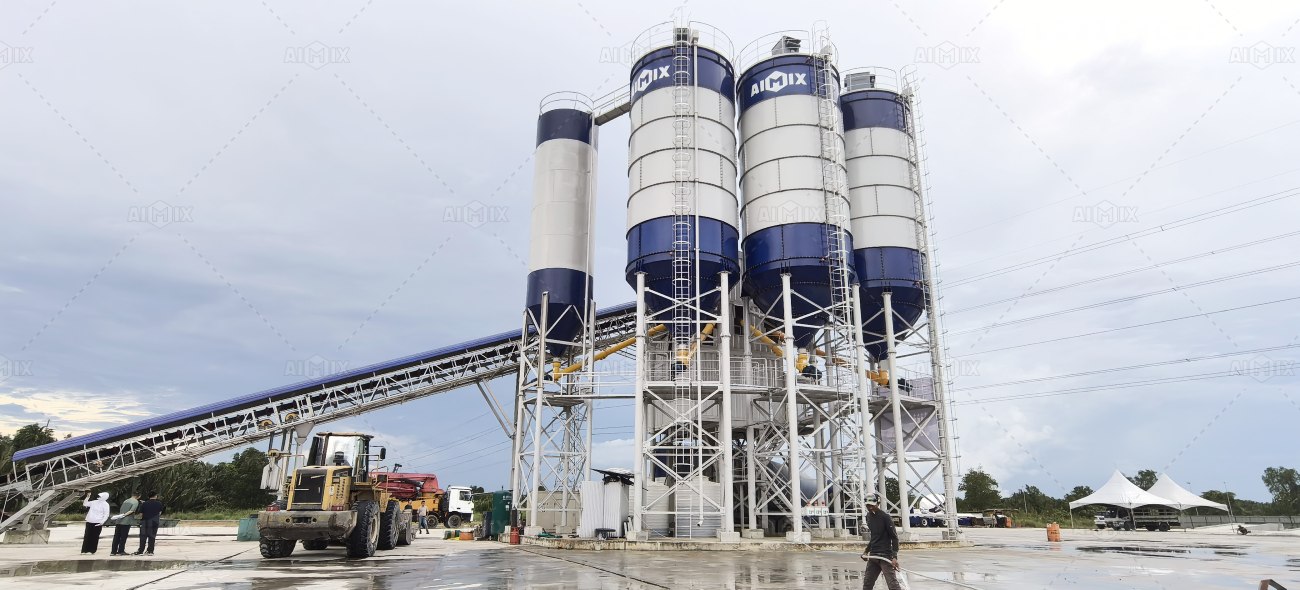 AJ180 batch plant for commercial concrete supplying in Malaysia