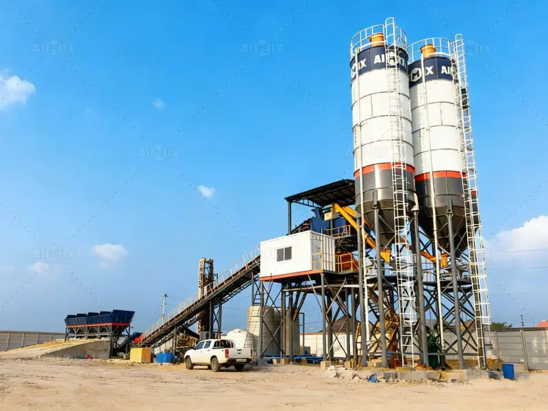AJ90 ready mix concrete plant for sale in Ecuador for road construction