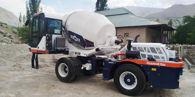Aimix transit mixer working in Tajikistan