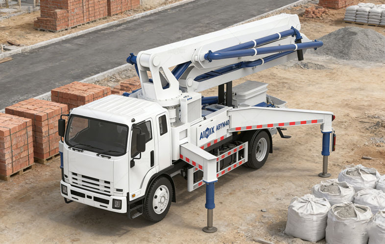 small concrete pump truck for sale onsite