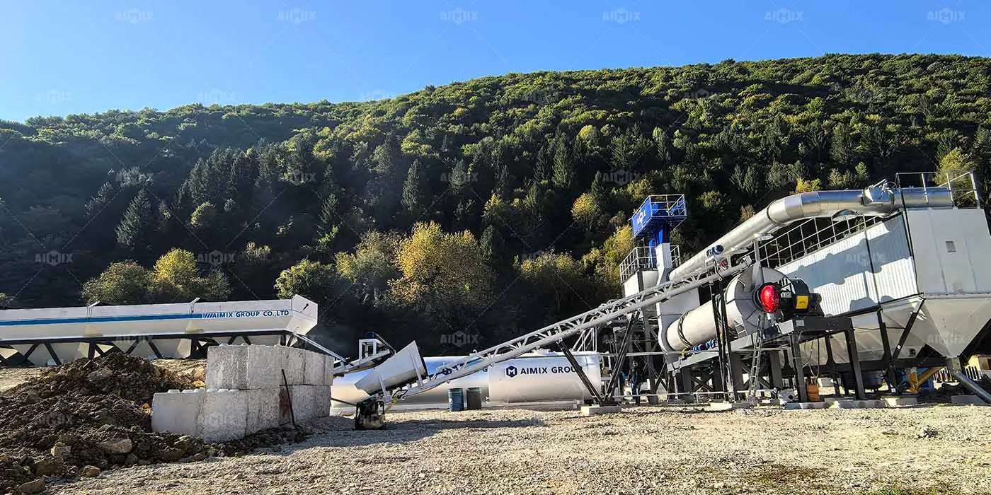 80TPH mobile drum asphalt plant installation in Sarajevo, Bosnia and Herzegovina